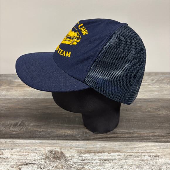 Vintage Ford-UAW T-Bird Team Navy Mesh Back Adjustable Trucker Hat Made‎ In USA - Picture 3 of 6